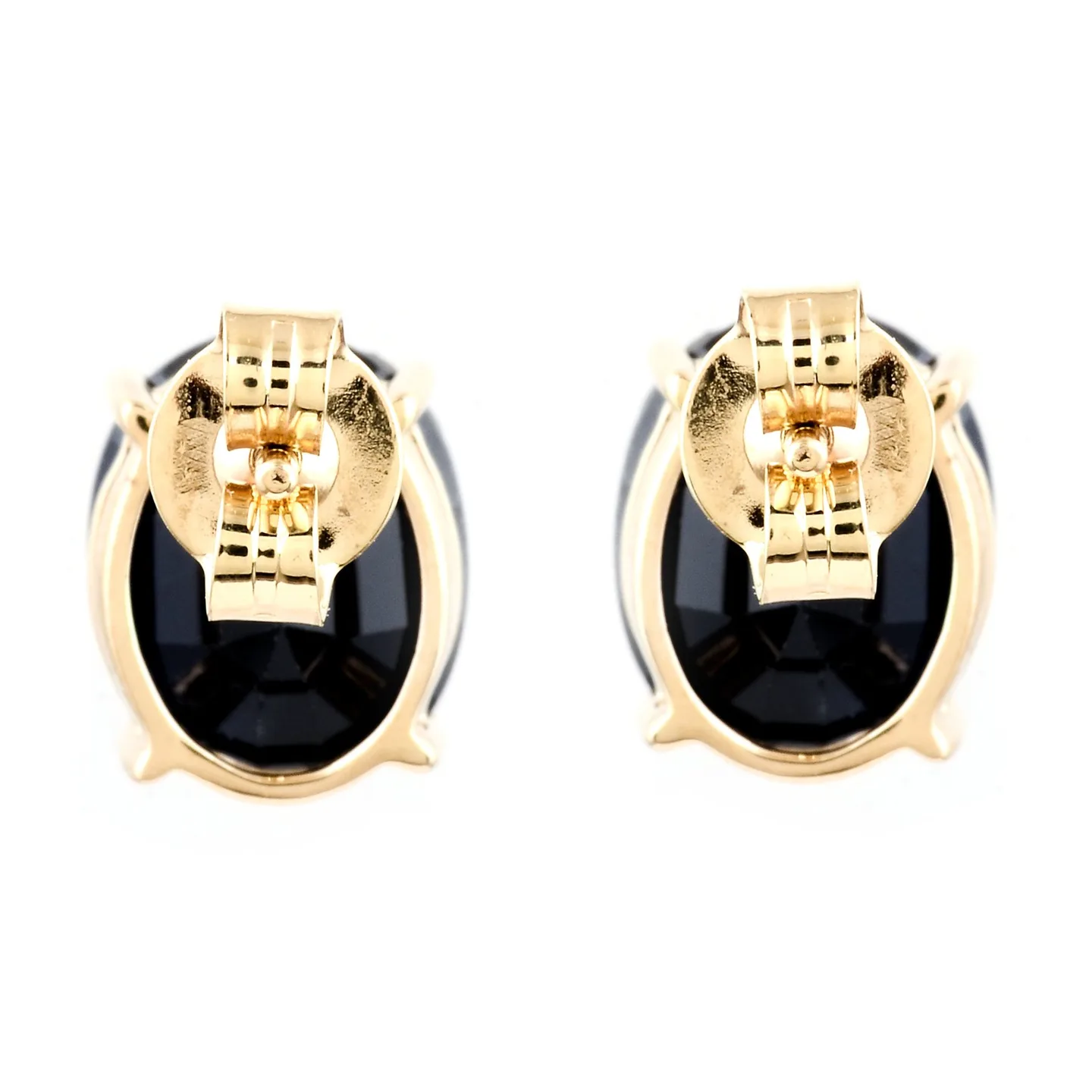 Napichovacie 14ct gold earrings with natural deep blue sapphires 7,42ct