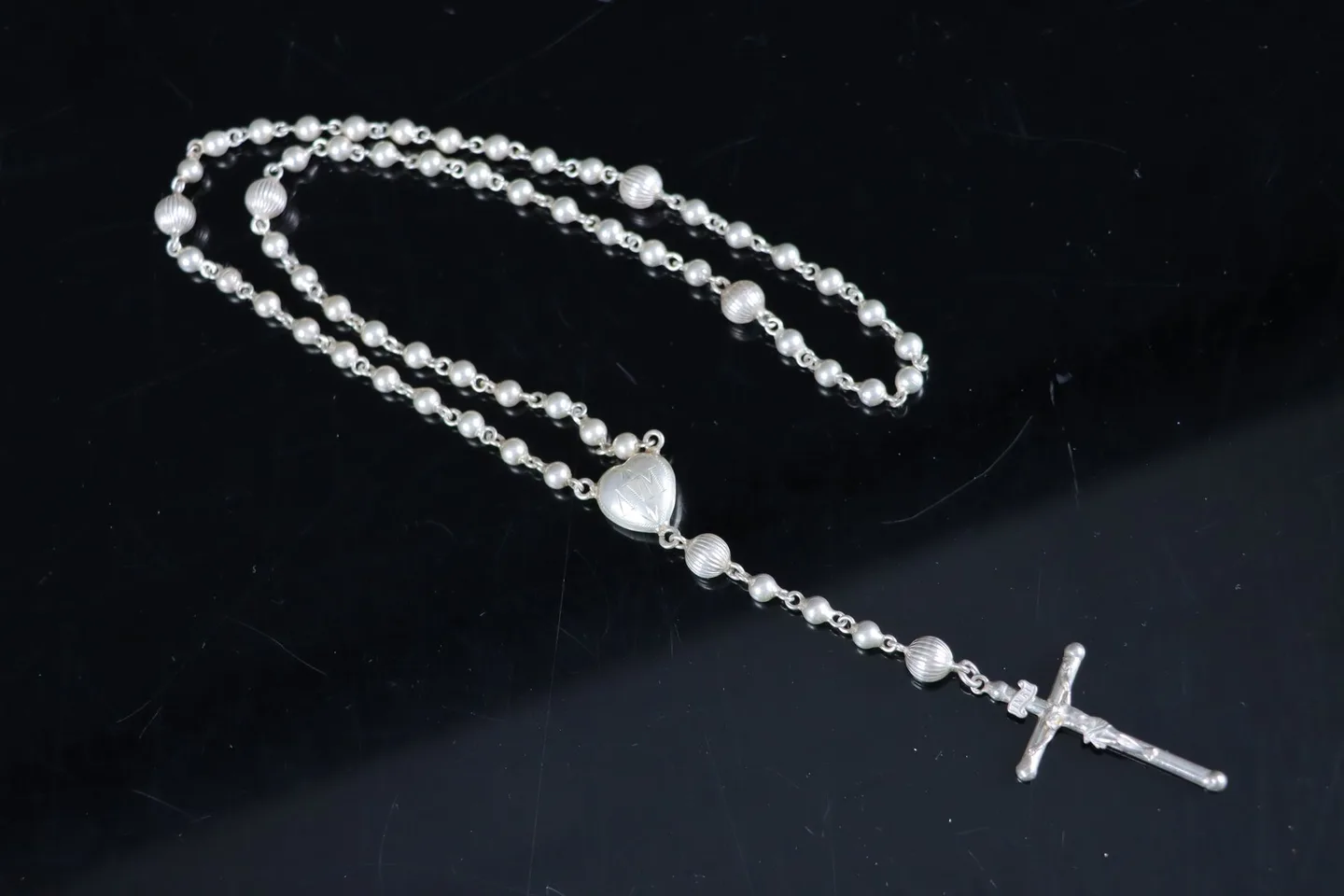 Silver antique rosary